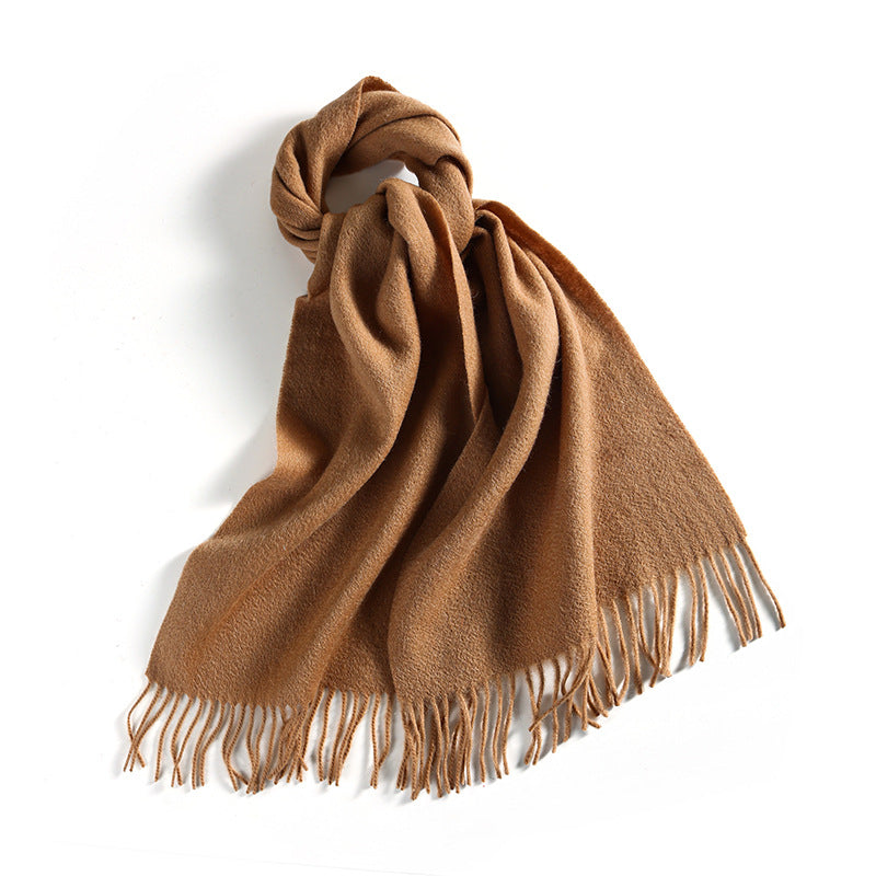 308 100% cashmere solid tassel winter scarf
