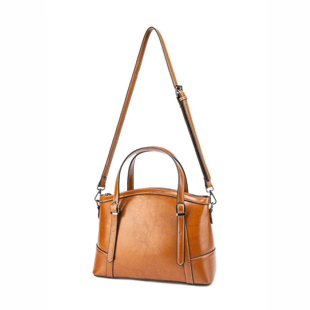 1674 genuine leather solid women handbag