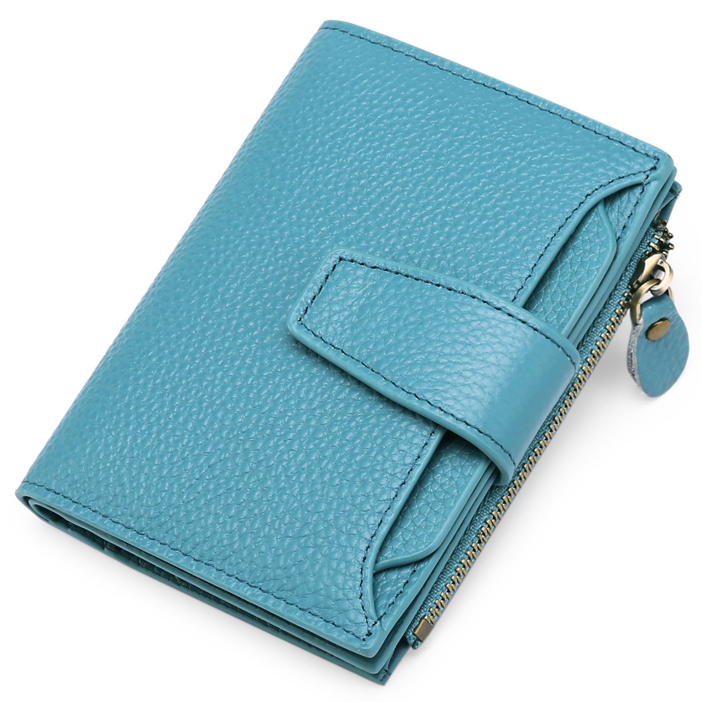 AK-W1 genuine leather short wallet card holder