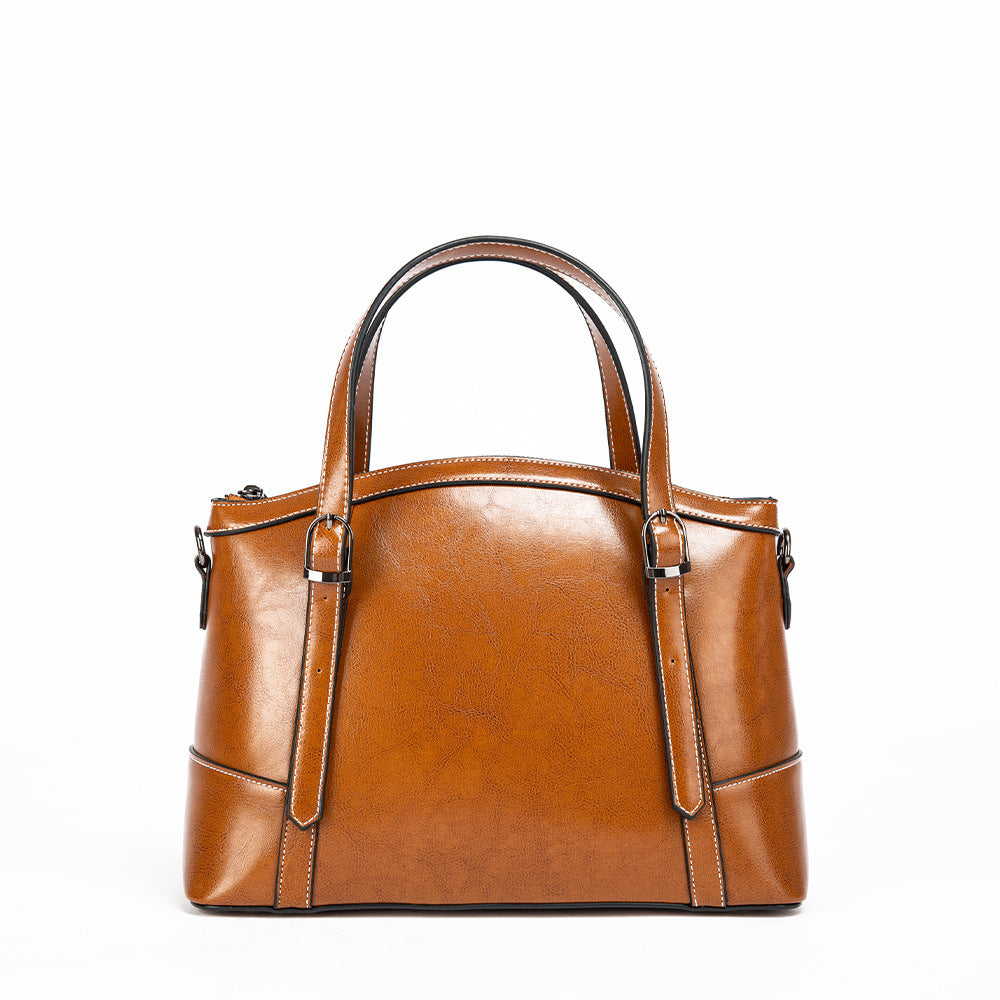 1674 genuine leather solid women handbag