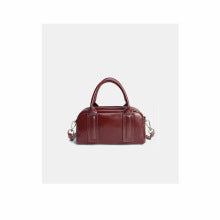 2406 vintage small genuine leather boston bag