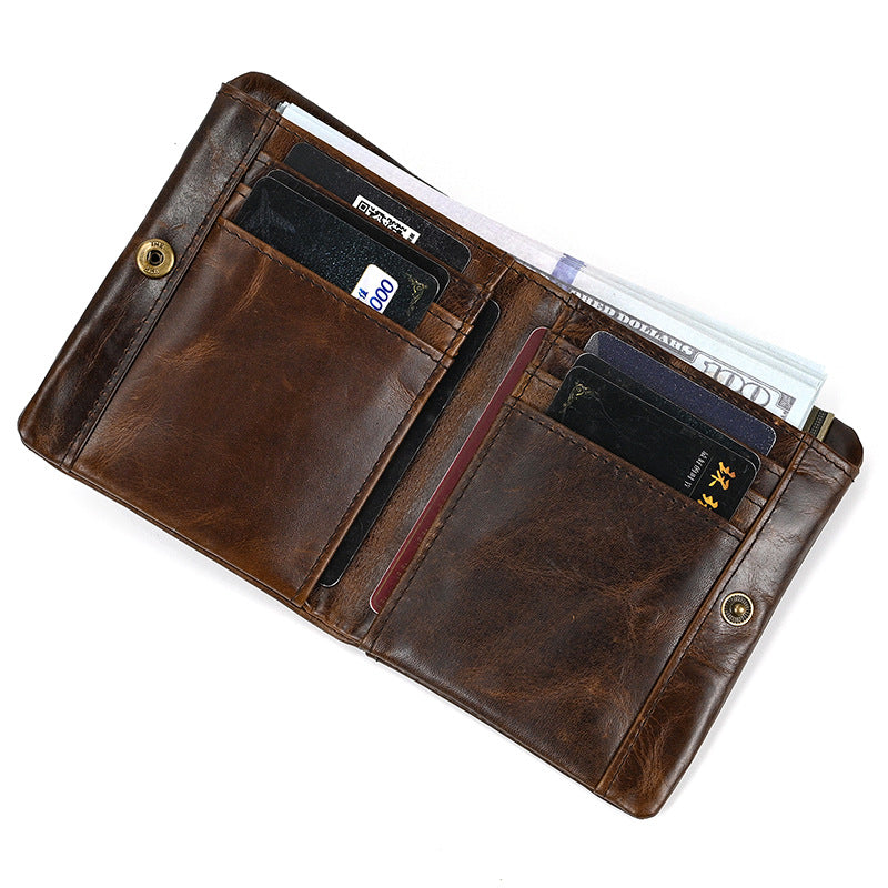 1064 genuine leather fold wallet