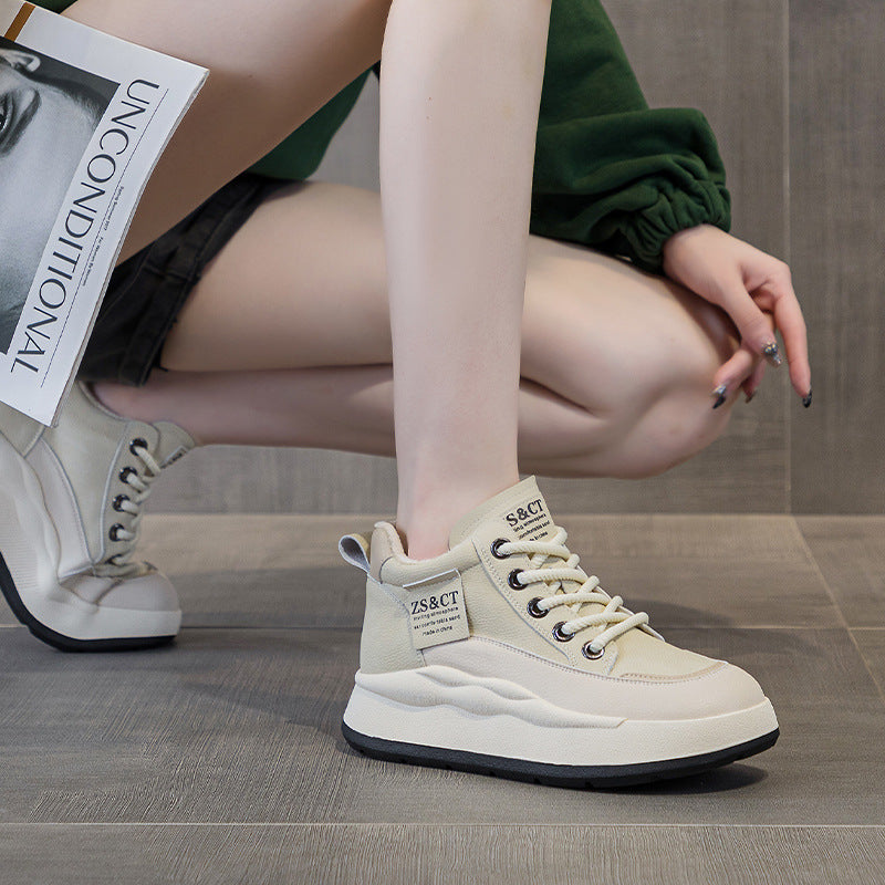3785 casual fleece-lines platfrom sneakers