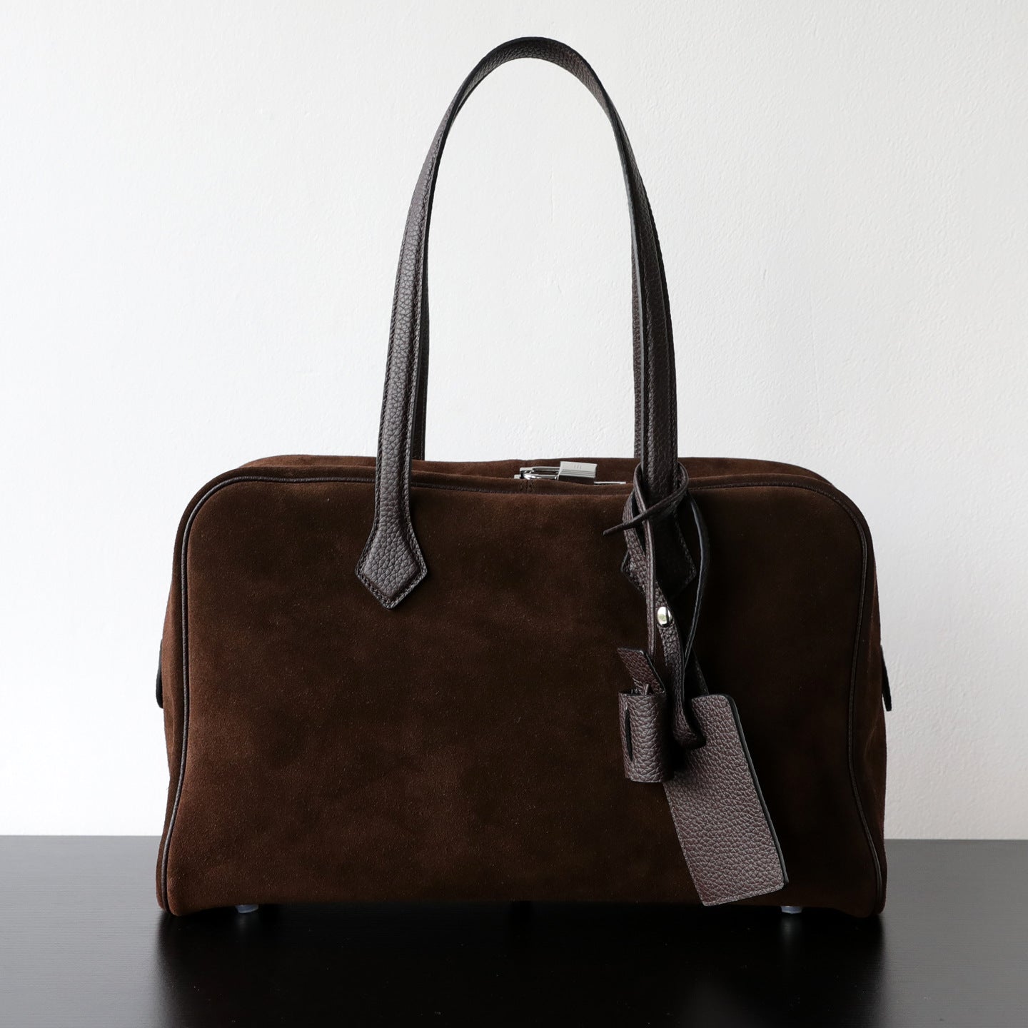 3703 suede large boston handbag