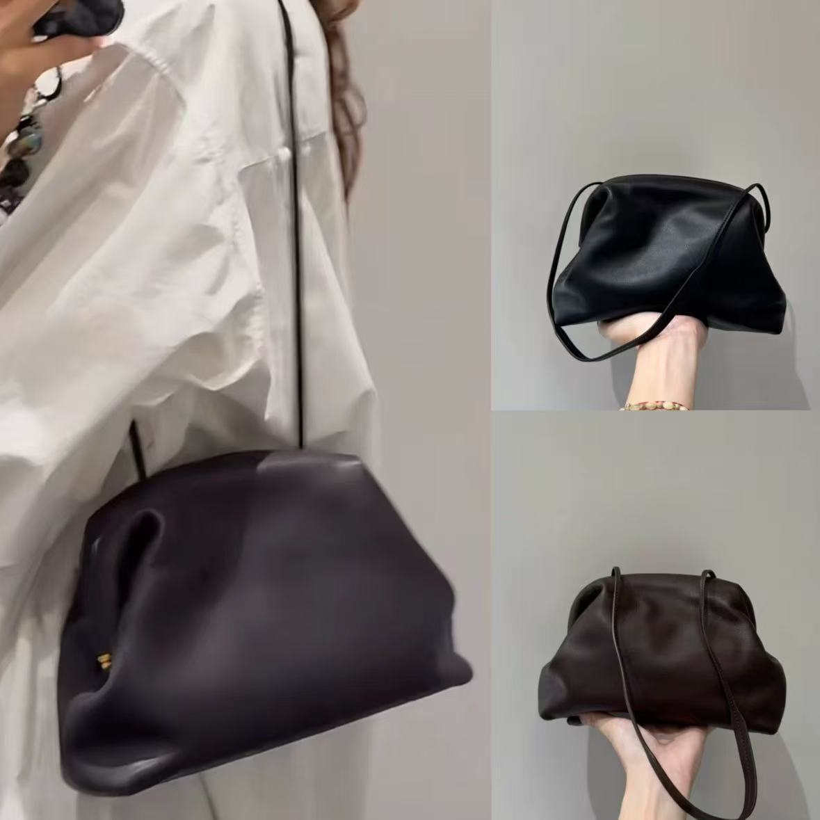 3947 genuine leather solid crossbody bag