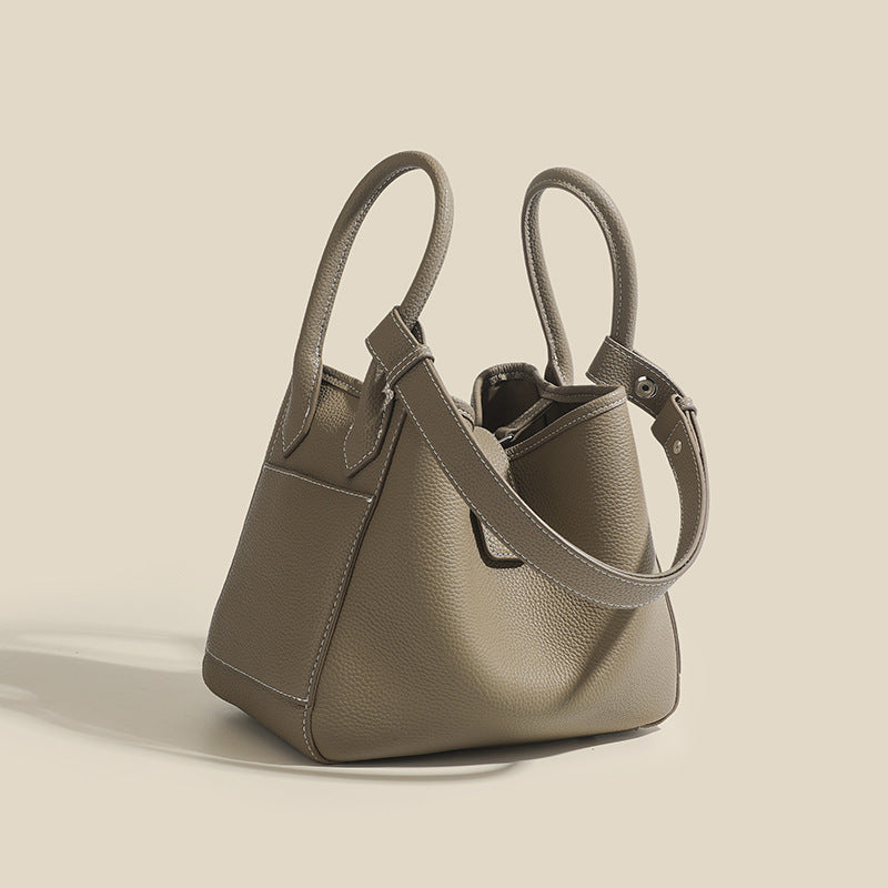 947 genuine leather bucket handbag