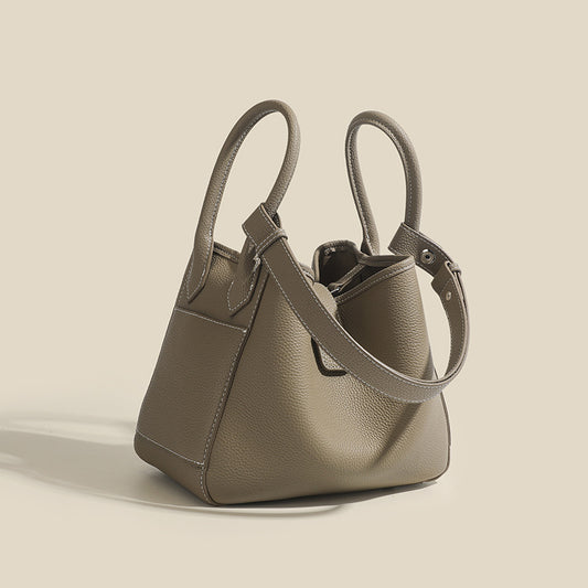 947 genuine leather bucket handbag