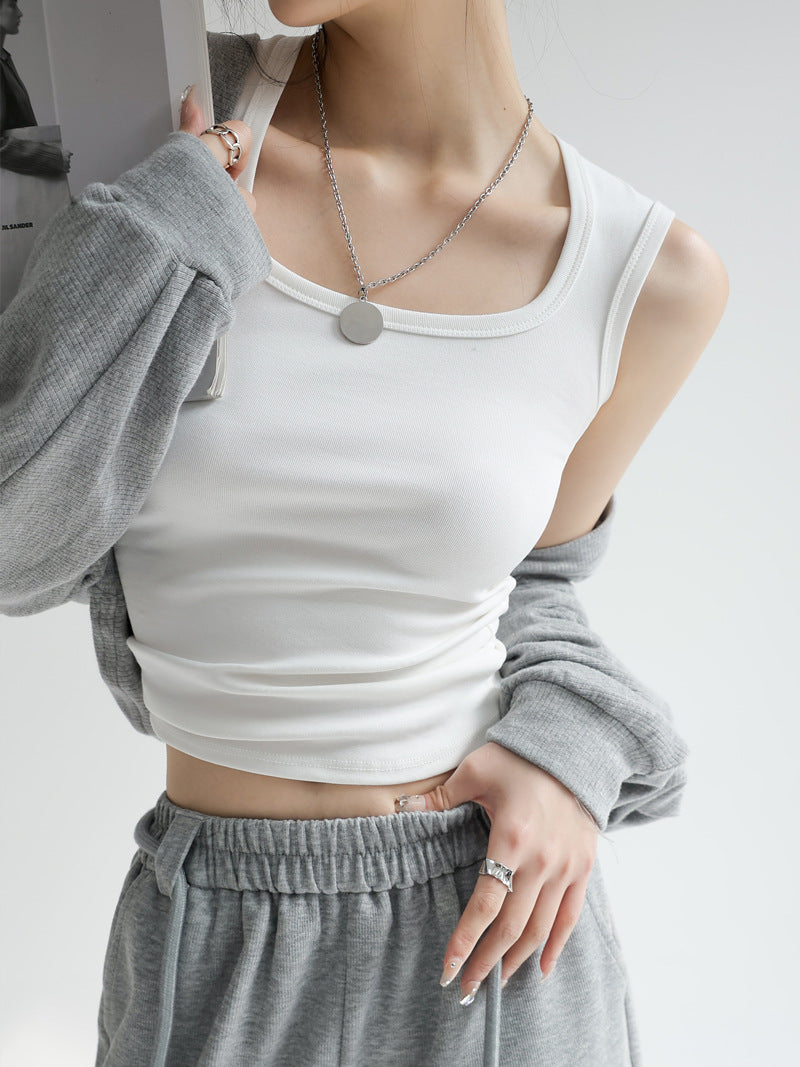 3998 100% cotton solid tank top
