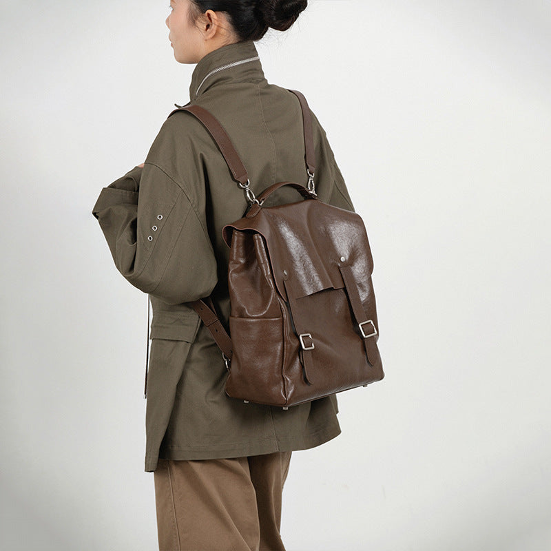 2283 genuine leather casual backpack