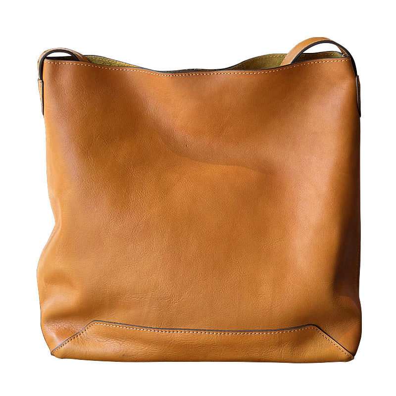 1618 genuine leather women bucket bag large capacity crossbody bag