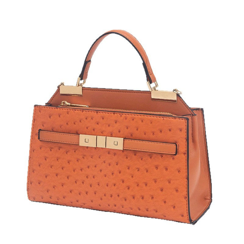 3852 custom-made ostrich leather handbag