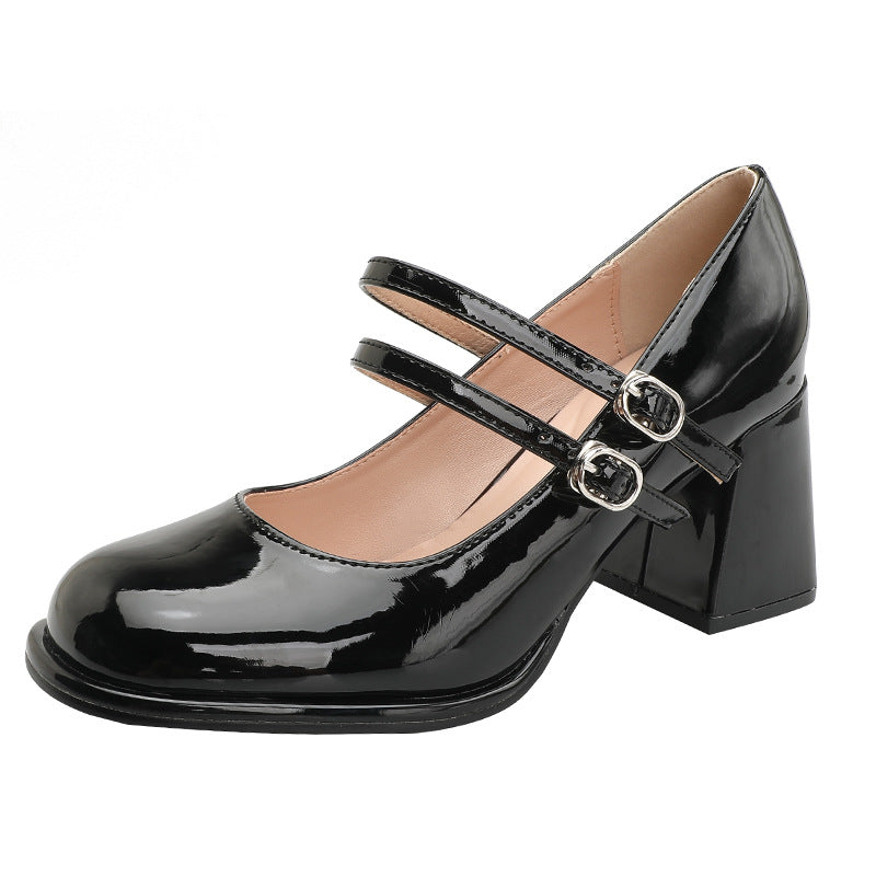 2201 patent leather chunky shoes