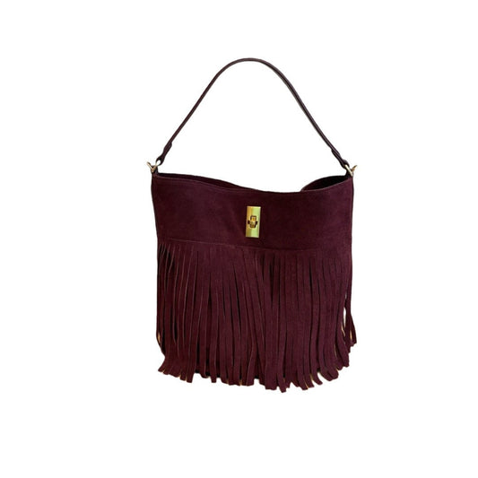 962 suede leather tassel bucket handbag