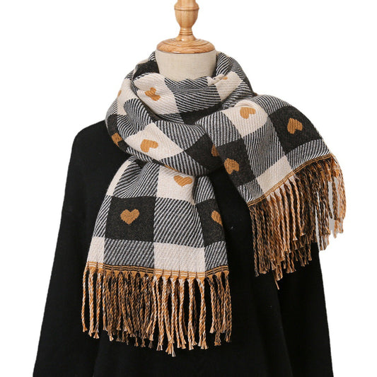 1827 imitation cashmere plaid scarf