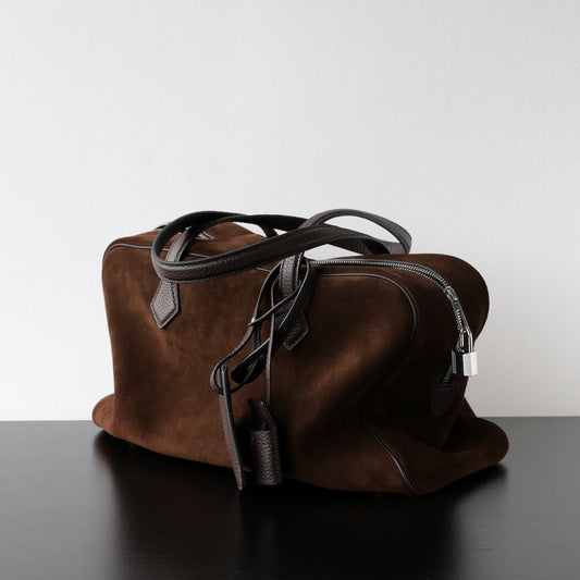 3703 suede large boston handbag