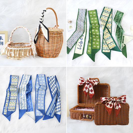 1841 silk scarf long ribbon headband