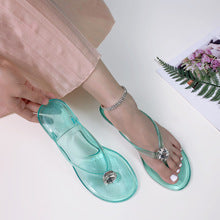 1374 transparent pvc rhinestone women slide