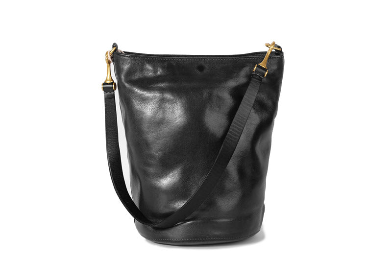 1633 cow leather vintage women large bucket bag messenger bag