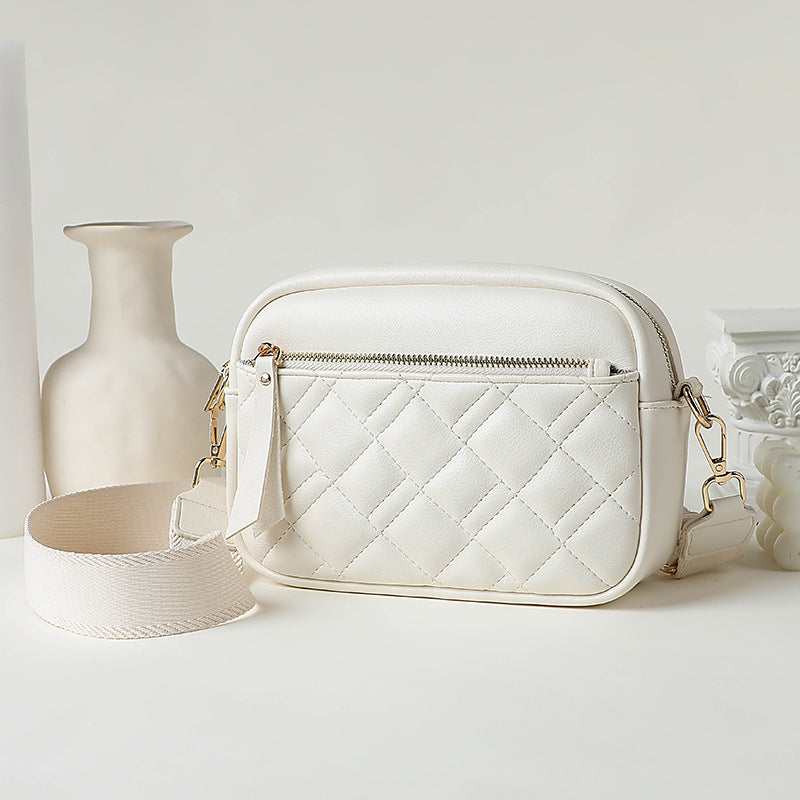 1705 Micorfiber plaid camera crossbody bag