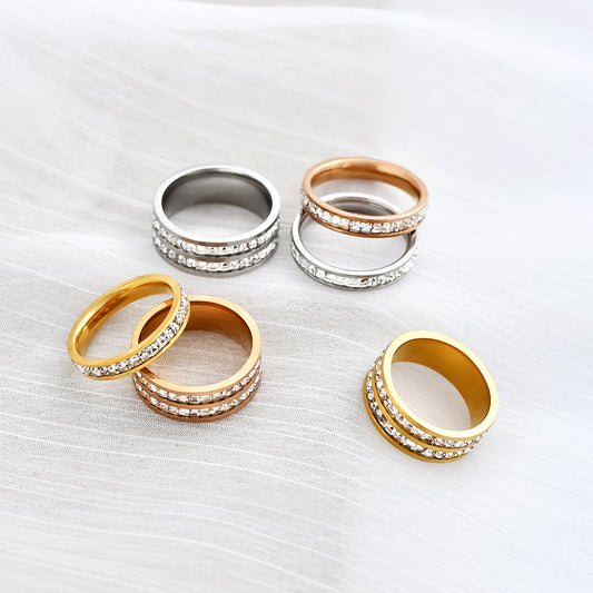 1975 stainless rhinestone rings