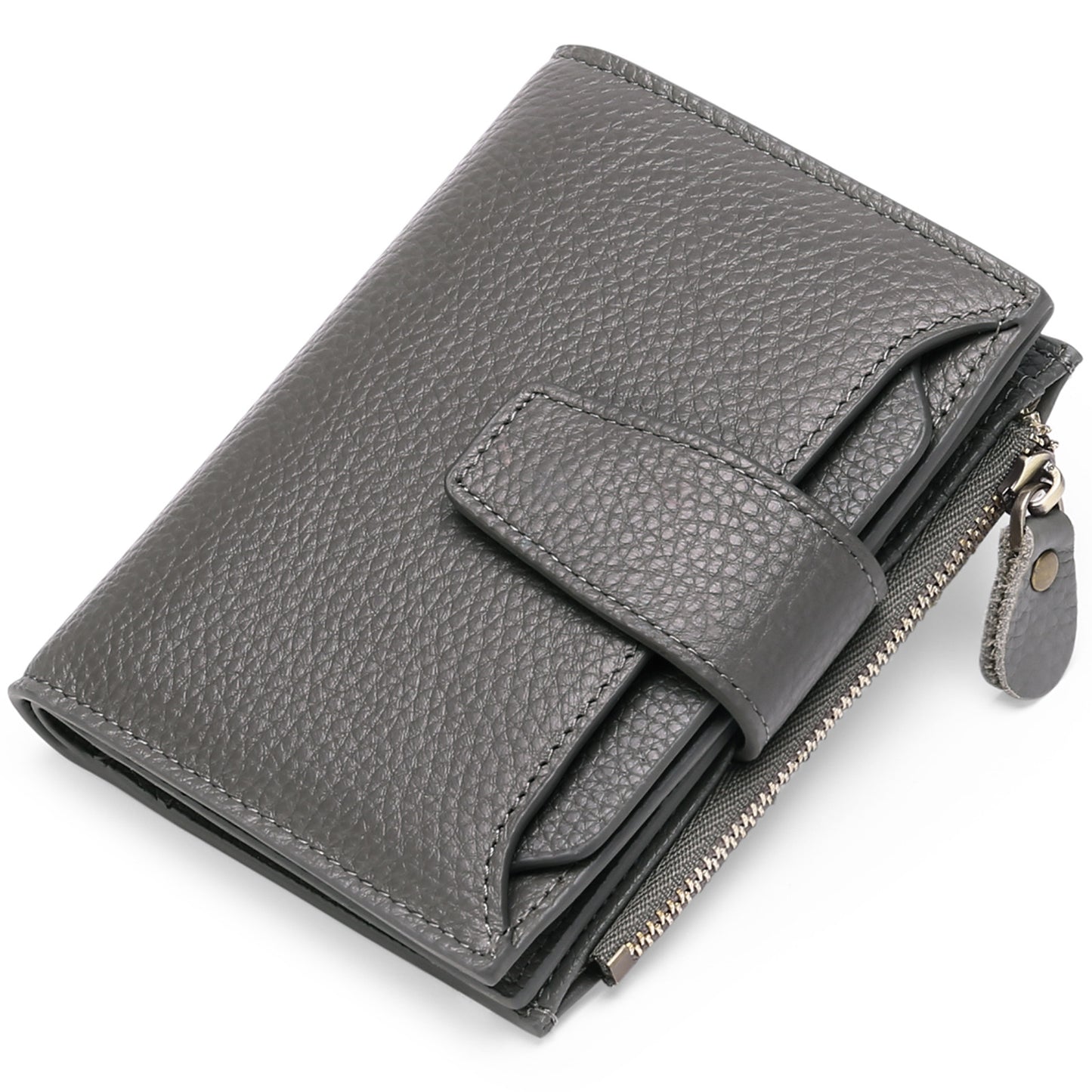 AK-W1 genuine leather short wallet card holder
