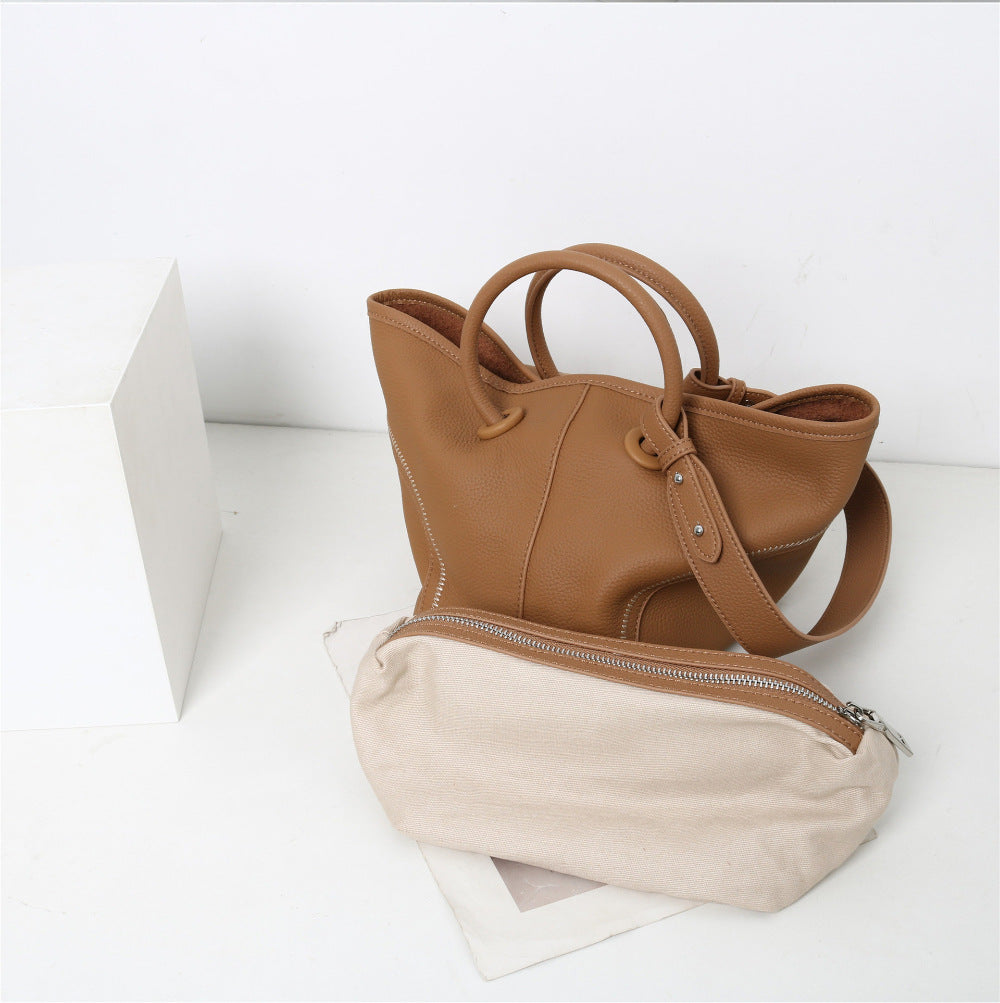 2243 soft leather basket handbag