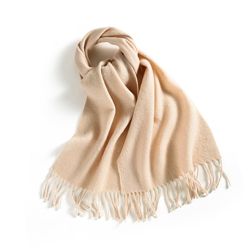 308 100% cashmere solid tassel winter scarf