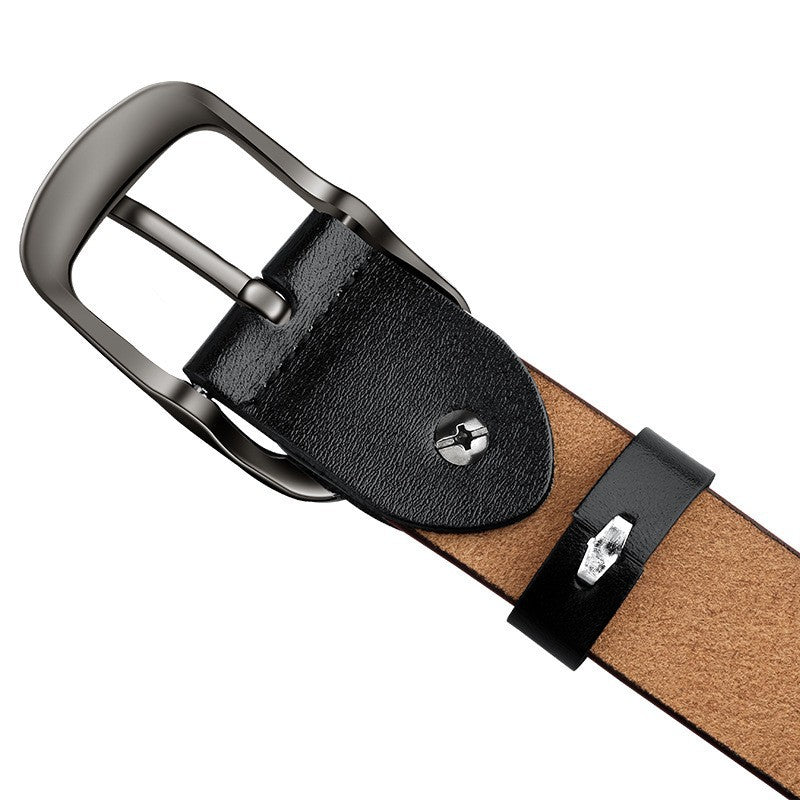 1710 genuine leather pin buckle men's belt