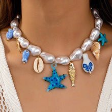 2726 starfish and pearl shell necklace