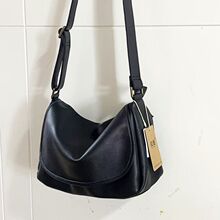 993 soft genuine leather flap crossbody bag