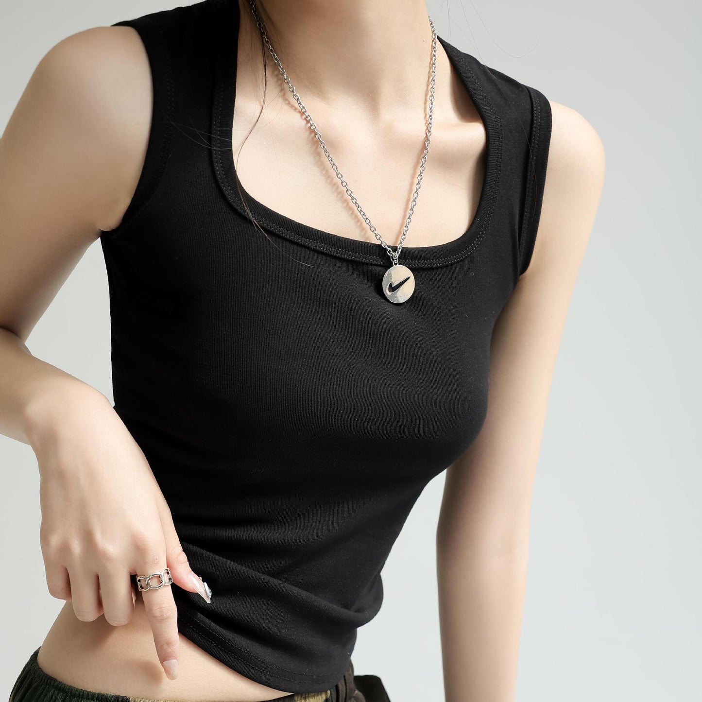 3998 100% cotton solid tank top
