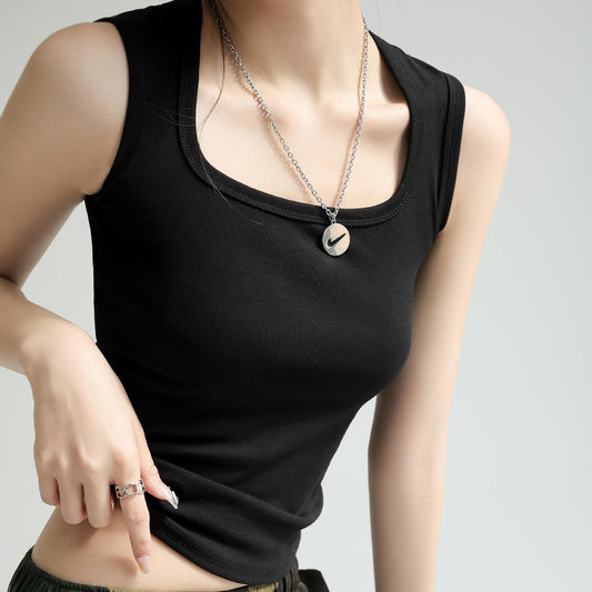 3998 100% cotton solid tank top