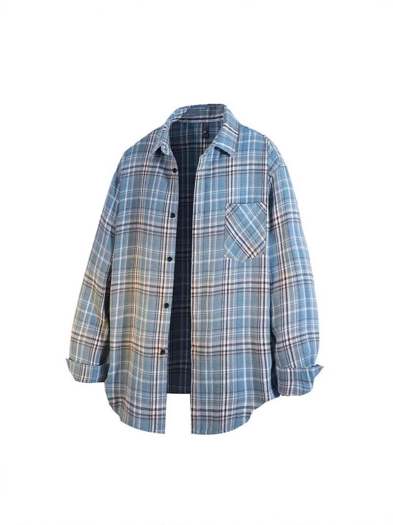 4195 women cotton plaid shirt