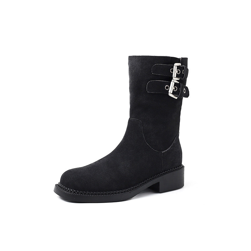 649 winter suede leather ankle boots