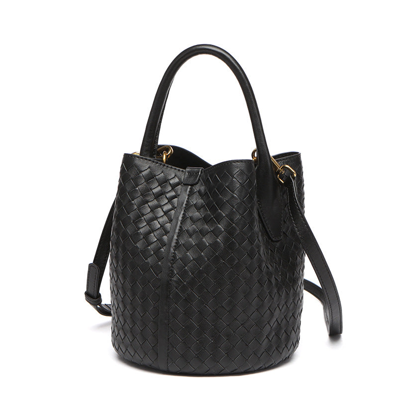 106 sheepskin handmade women bucket bag