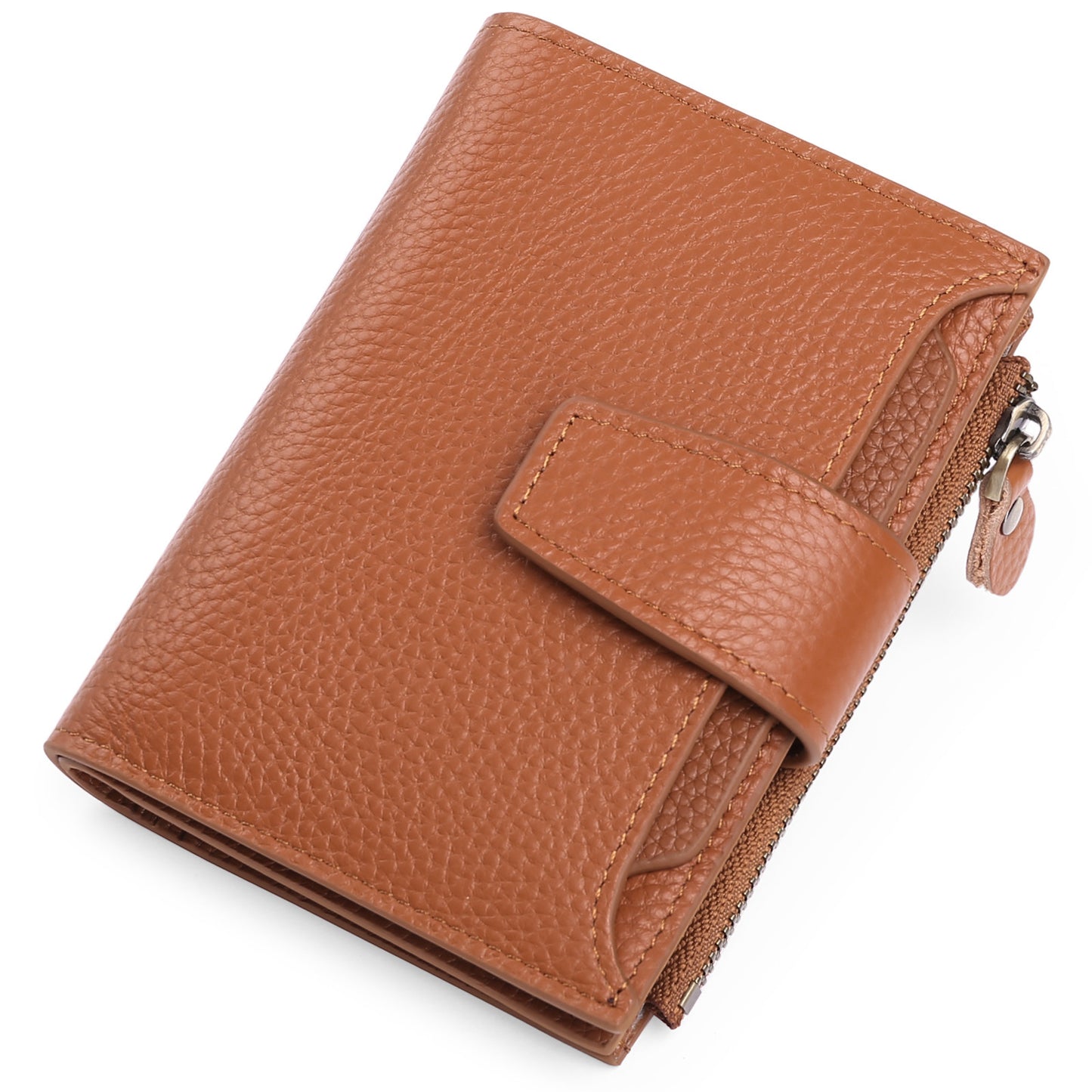 AK-W1 genuine leather short wallet card holder