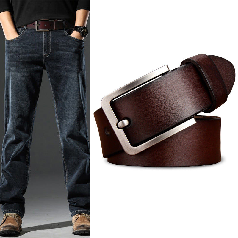 767 men's leather belt metal buckle