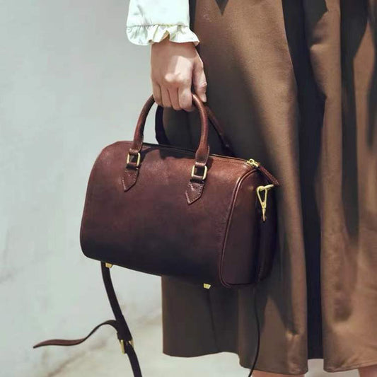 1916 leather boston handbag