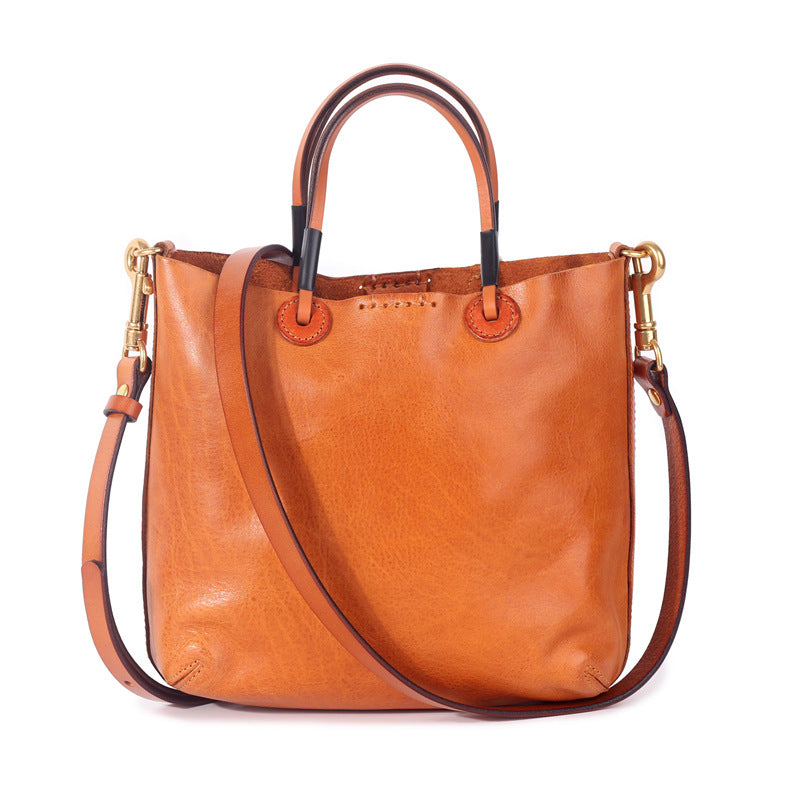 1715 large capacity cowhide solid handbag