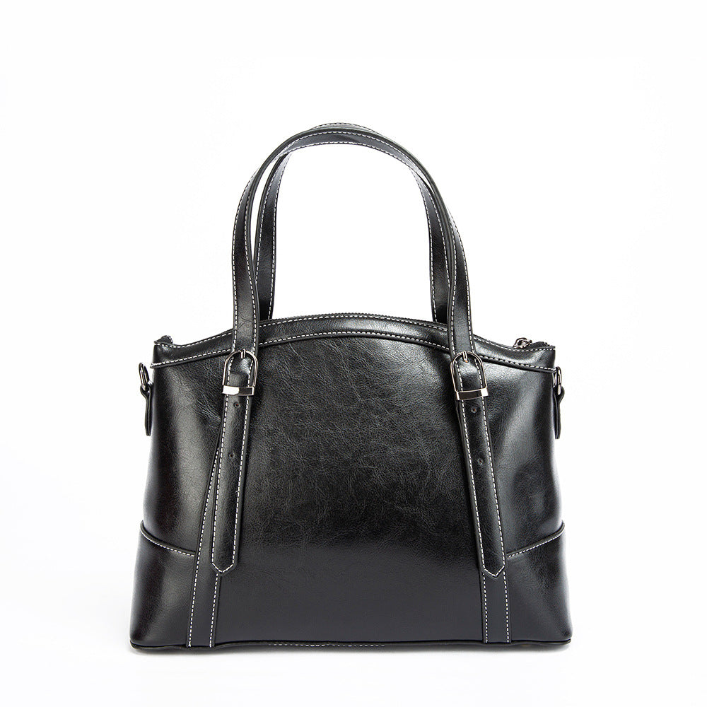 1674 genuine leather solid women handbag