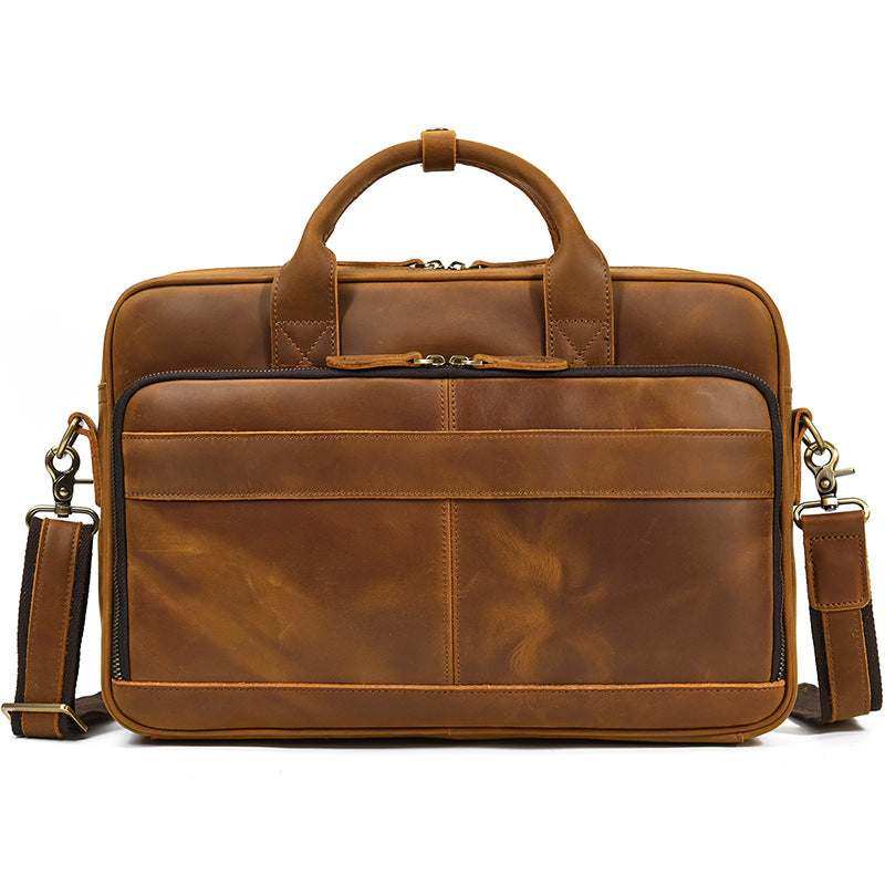 2280 vintage cow leather men's briefcase