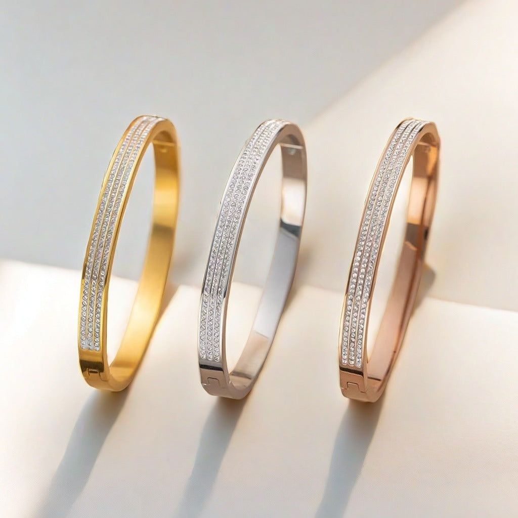 1930 titanium steel stone bracelet
