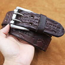 2212 vintage pin buckle cowhide belt