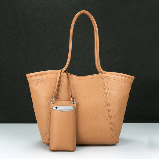 1672 solid leather shopping totes