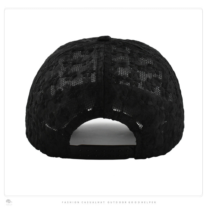 2118 flower embroidery breathable baseball cap