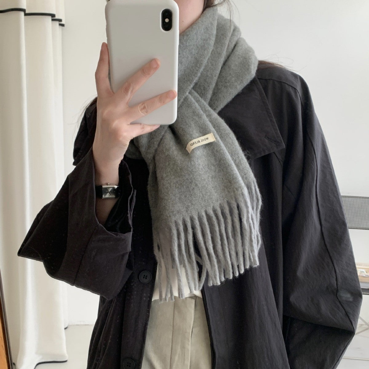 3962 high-end solid cashmere scarf