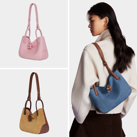 656 niche suede leather hobo bag