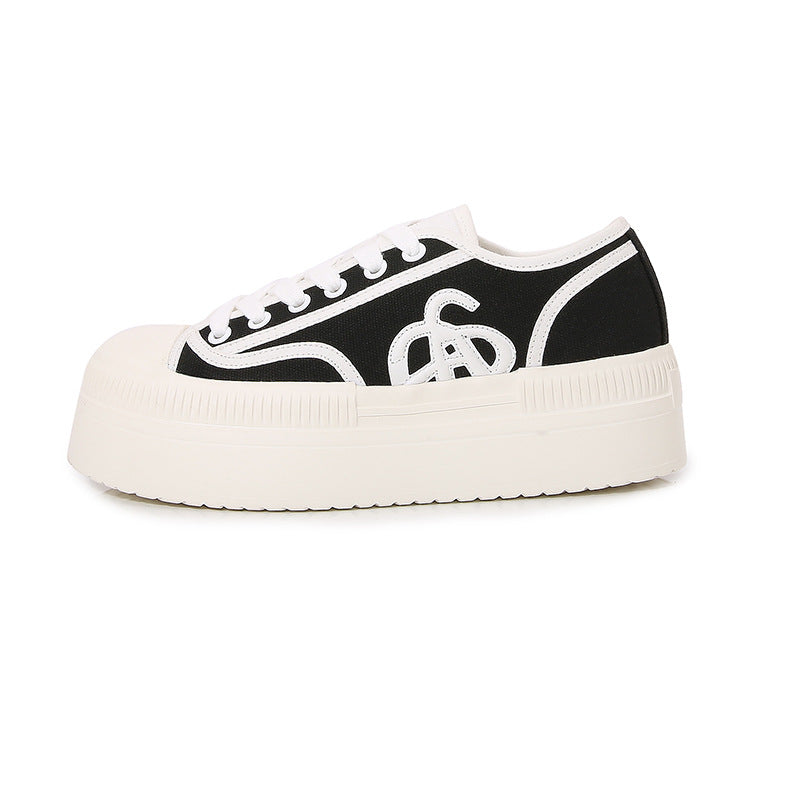 4237 thick sole canvas sneaker