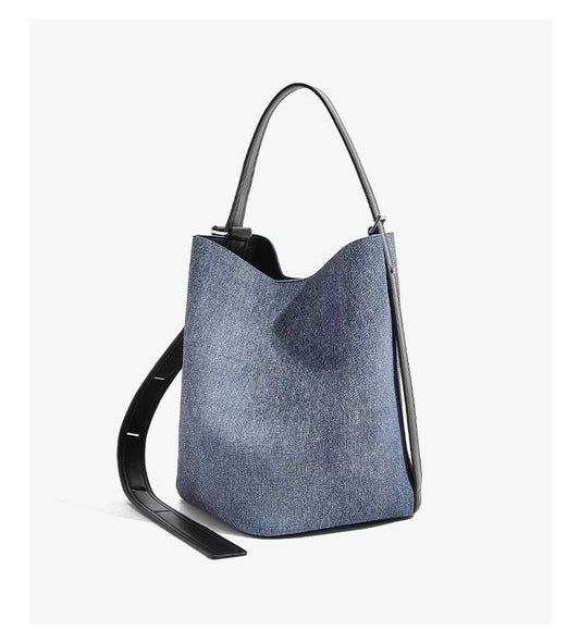 1378 large denim bucket handbag
