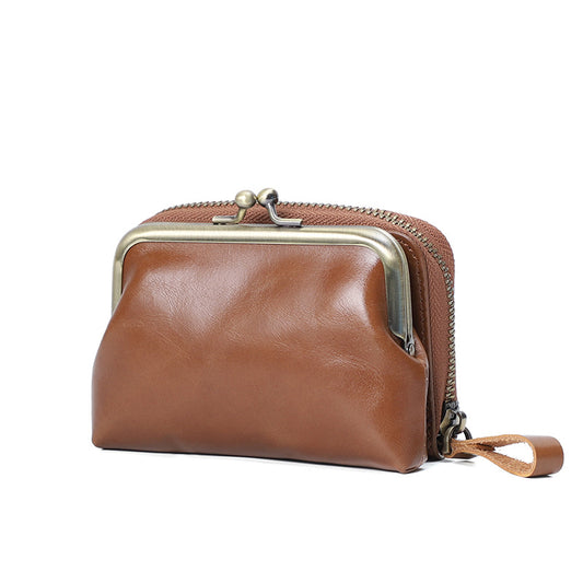 AK-W1 leather clip coin purse